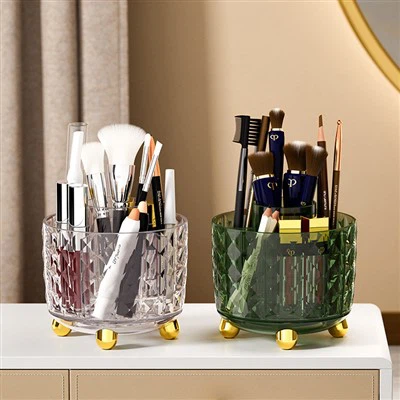 קופסת אחסון מברשת איפור בדוגמת יהלום